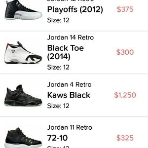 Air Jordan sneakers, all size 12, brand new